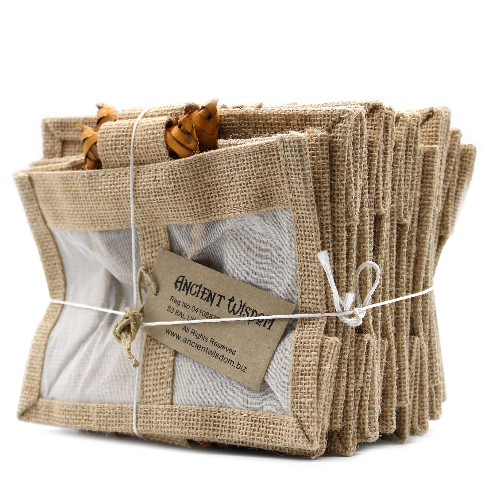 Wholesale Pure Jute and Cotton Window Gift Bag Two Jars Natural Ancient Wisdom Giftware Supplier