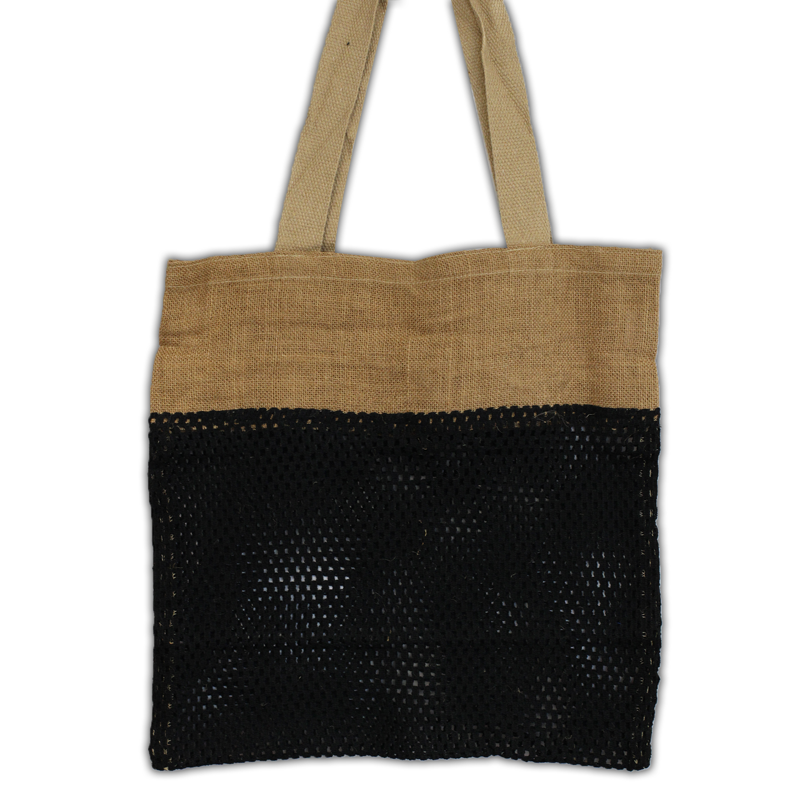 Wholesale Pure Soft Jute and Cottong Mesh Bag Black Ancient Wisdom