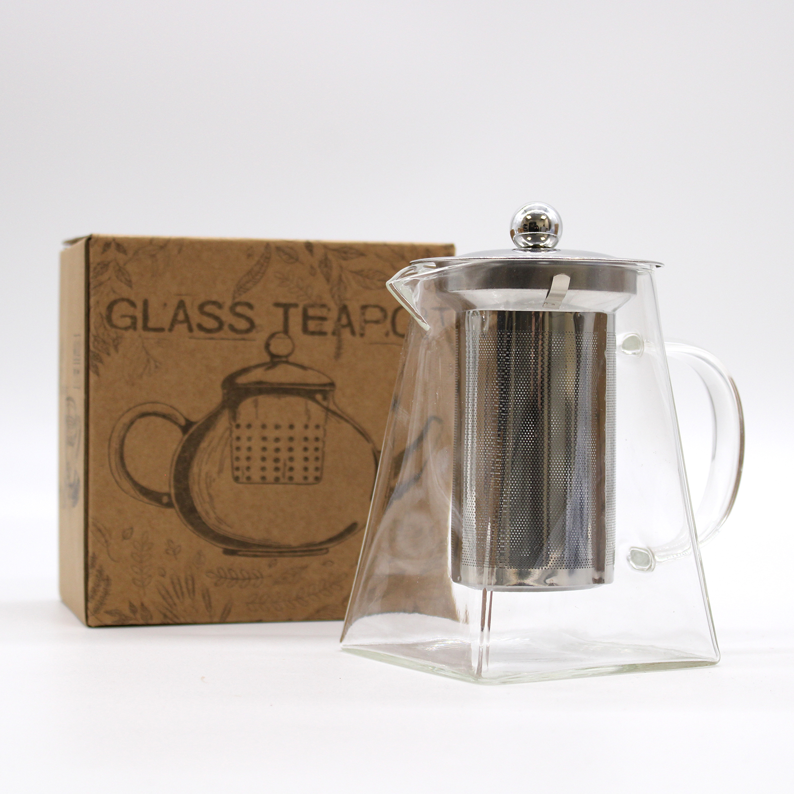 Wholesale Glass Infuser Teapot Tower Shape 750ml Ancient Wisdom