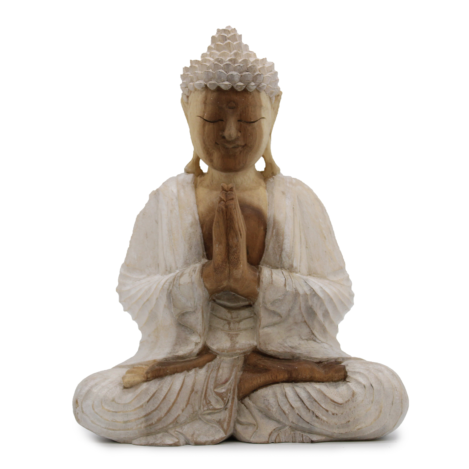 Wholesale Buddha Statue Whitewash 30cm Ancient Wisdom