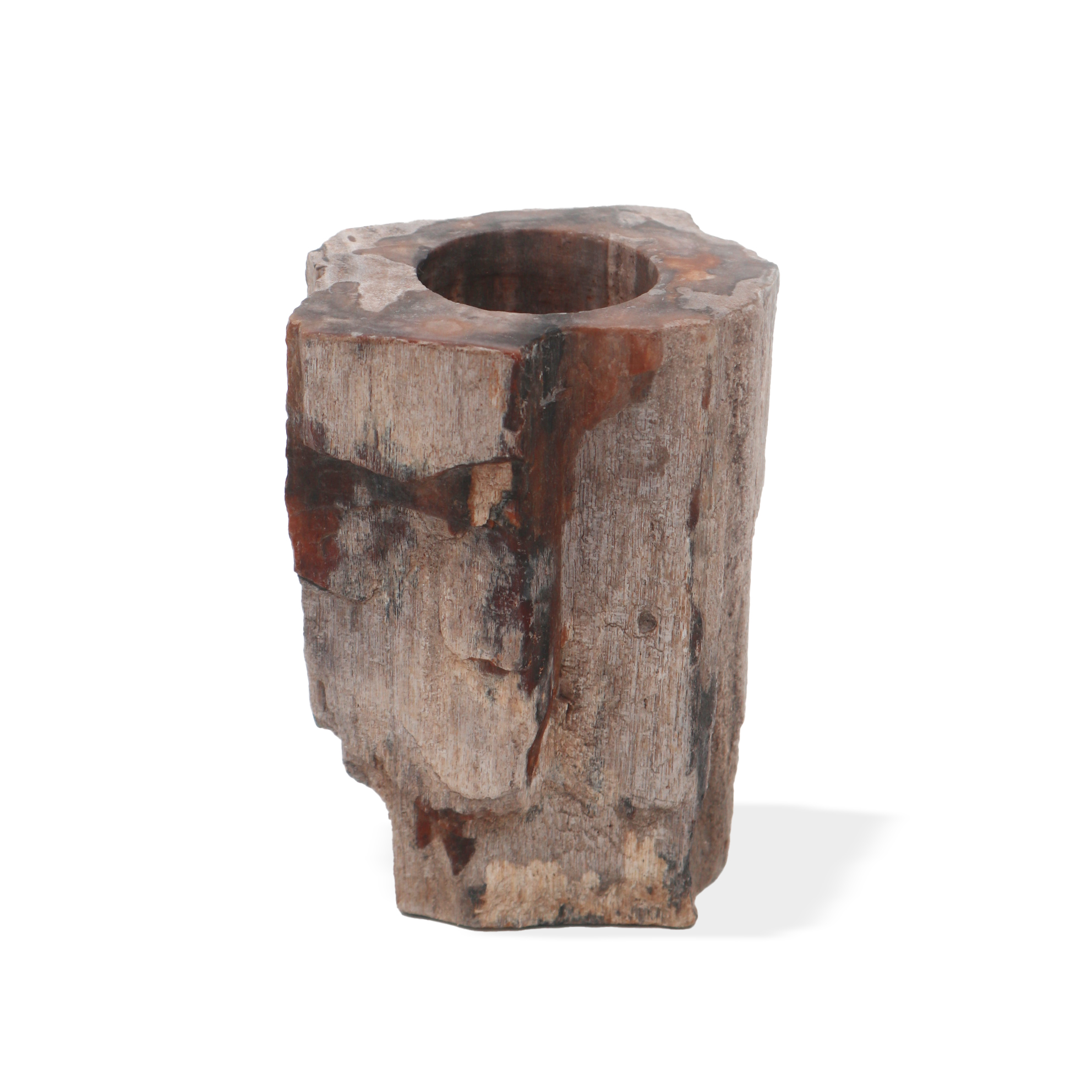 Wholesale Petrified Wood Candle Holder Single Tall Ancient Wisdom