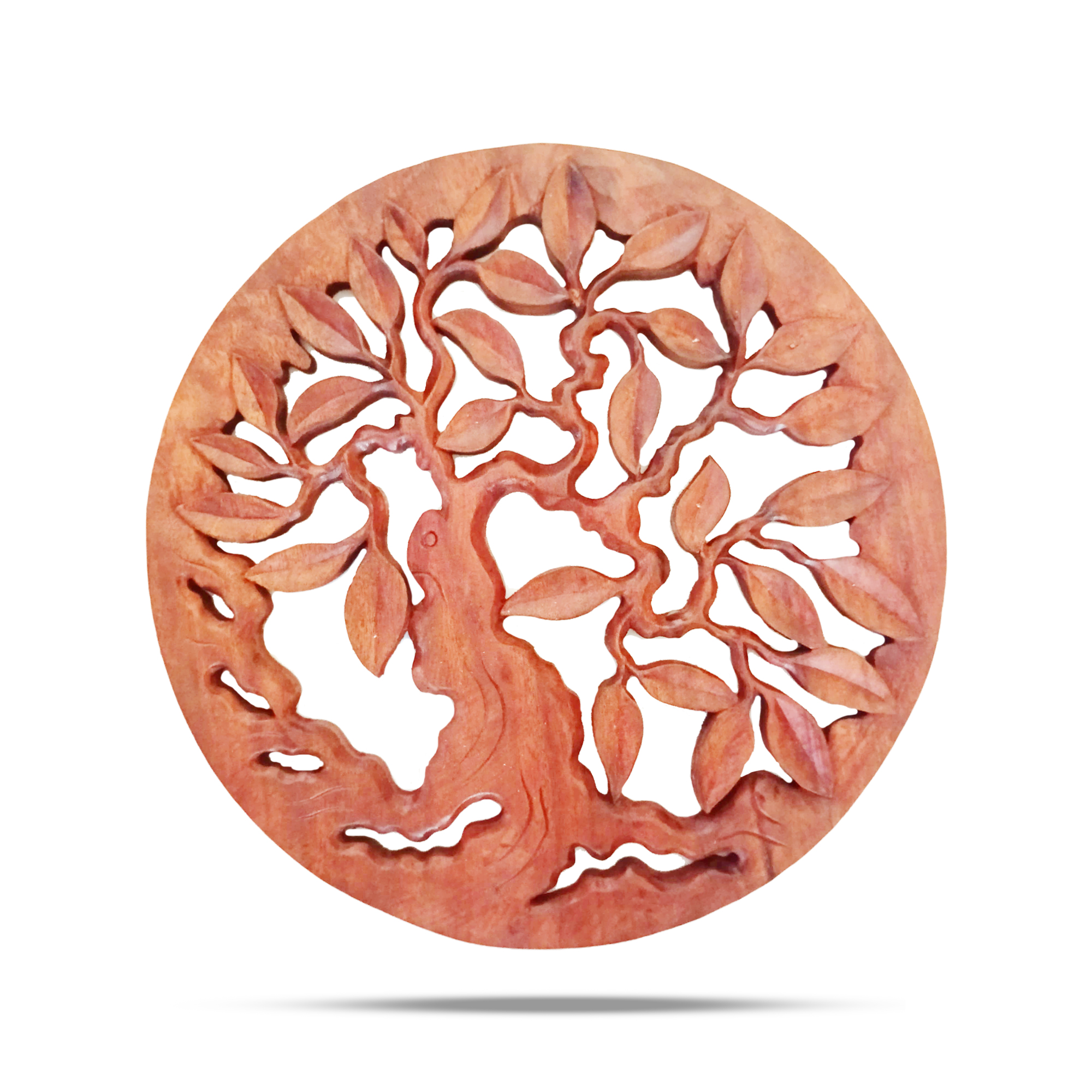 Wholesale Round Decorative Wooden Chunk Tree of Life Panel 40cm