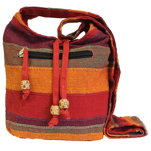 Wholesale Nepal Sling Bag Sunset Reds Ancient Wisdom Giftware Supplier