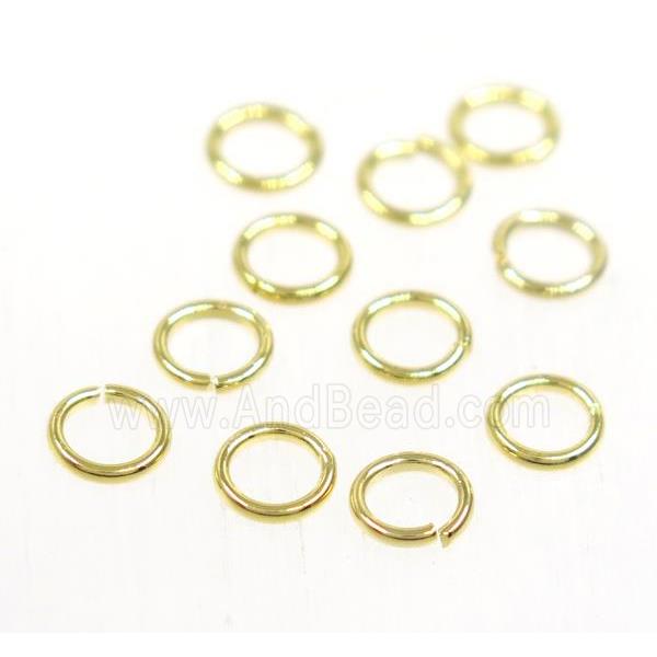 stainless steel Jump Ring, gold plated, approx 5mm dia (SSB02115MM