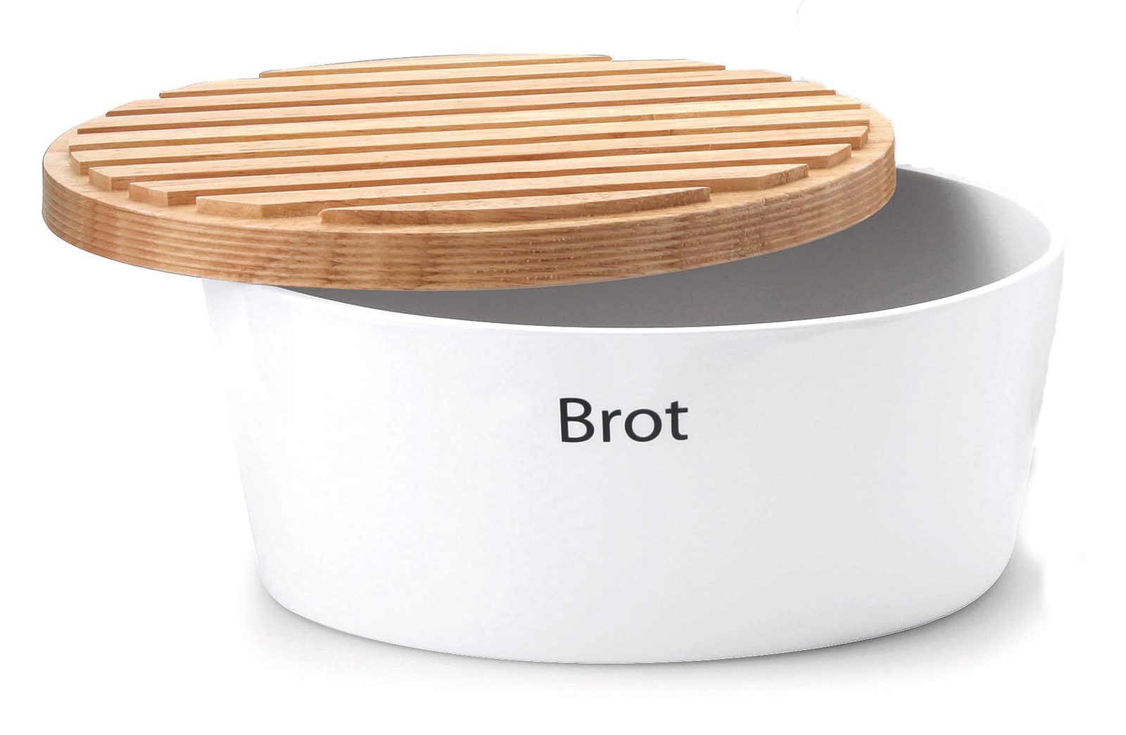 Keramik Brottopf mit Holzdeckel, 36x23x13.5 cm Brotdosen Behälter