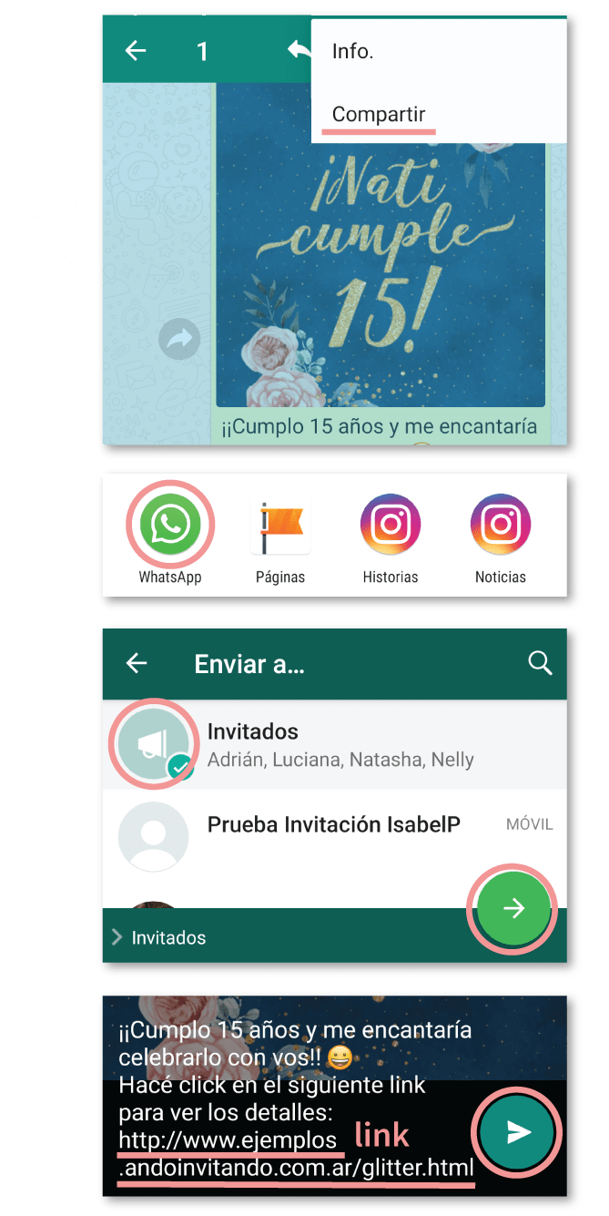 Arriba 72+ imagen como enviar una invitacion por whatsapp