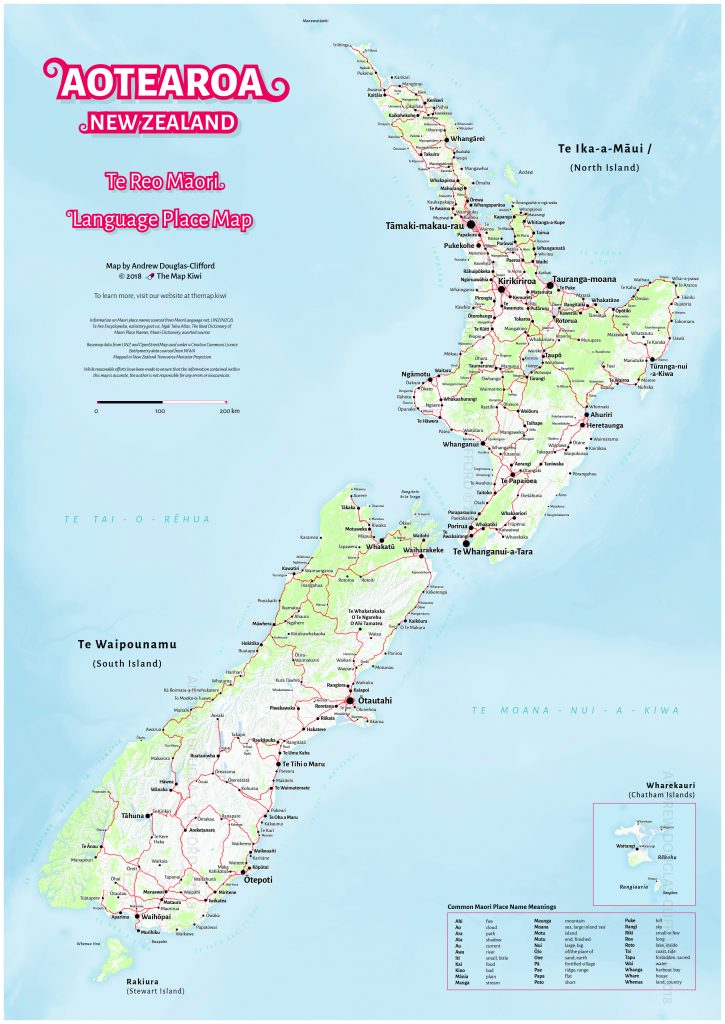 Te Reo Māori Map Of Aotearoa/New Zealand | The Map Kiwi