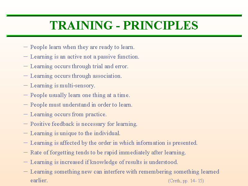 What Are Training Principles Design Talk