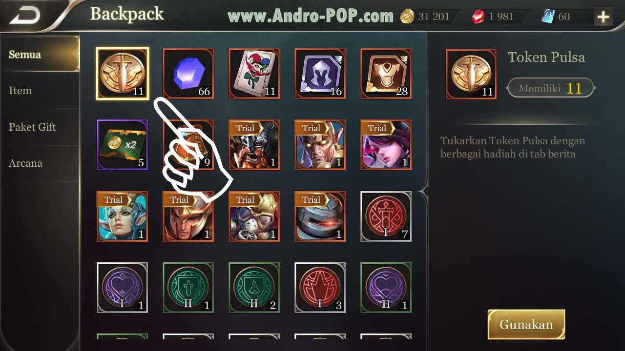 Cara Tukar Token Pulsa di Game Garena AOV (Arena of Valor)