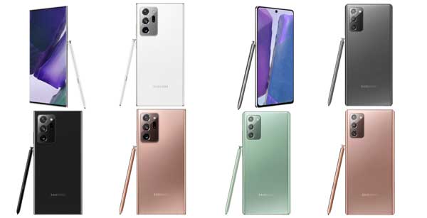 Samsung Note 20 series, Galaxy Tab S7, Galaxy Buds Live European prices