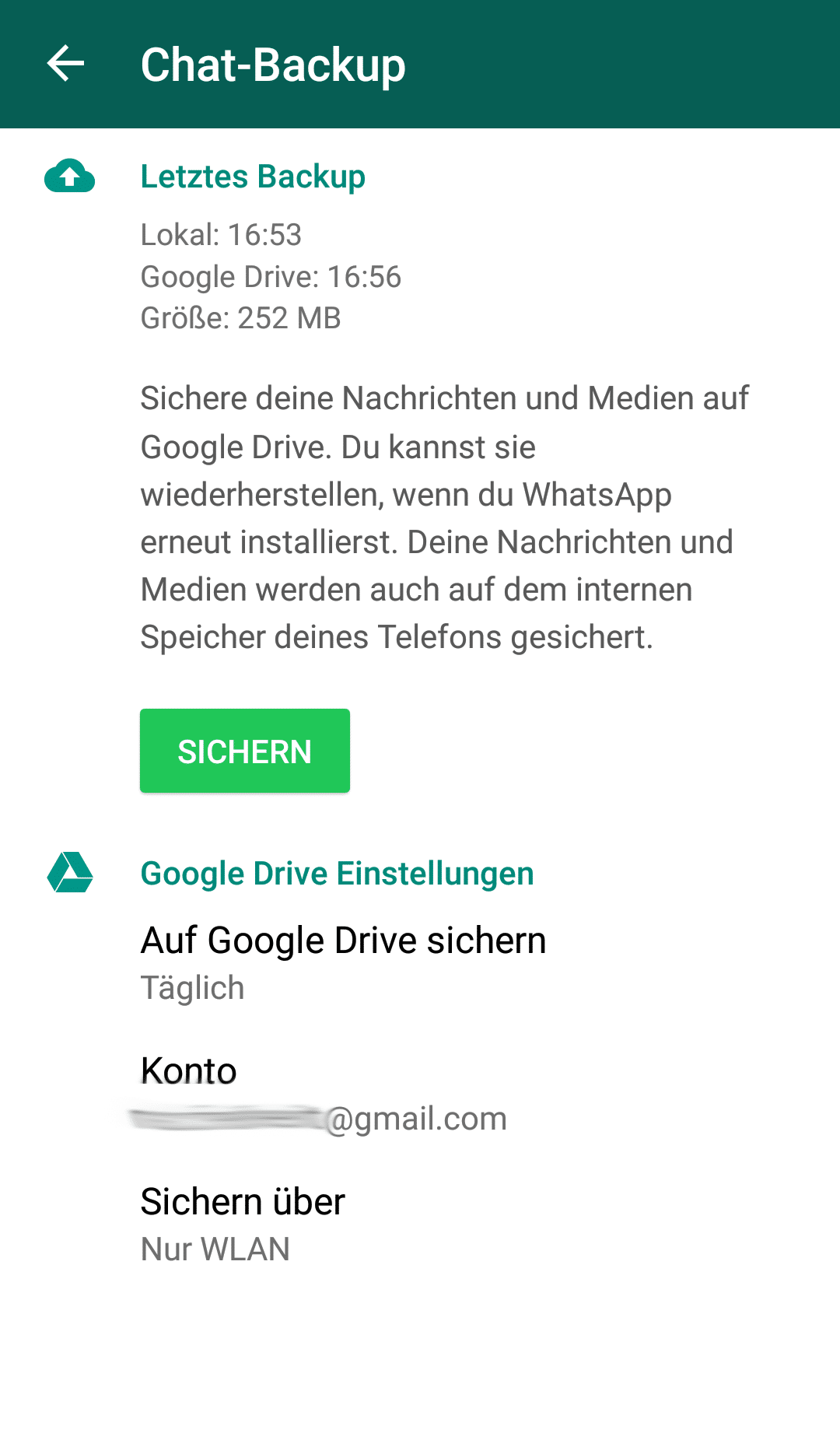 Whatsapp Backup auf Google Drive kommt in Kürze