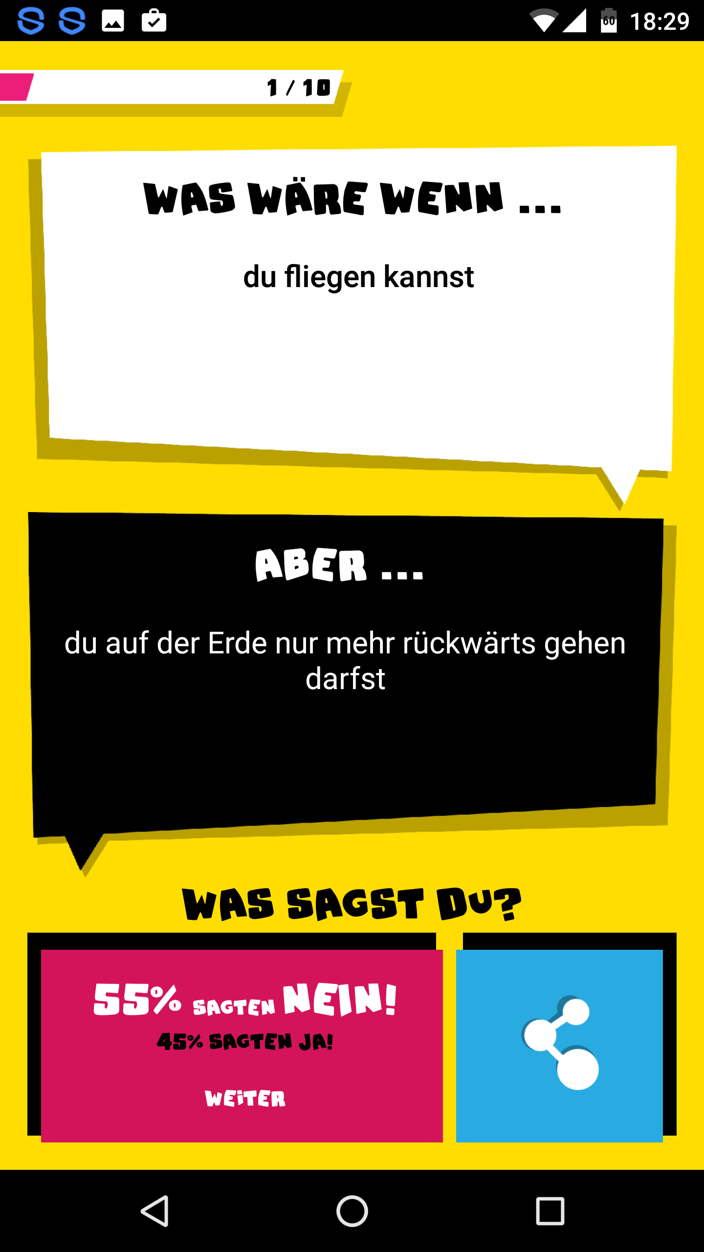 Was wäre wenn? Das Frage und Antwortspiel für deine Kellerfete