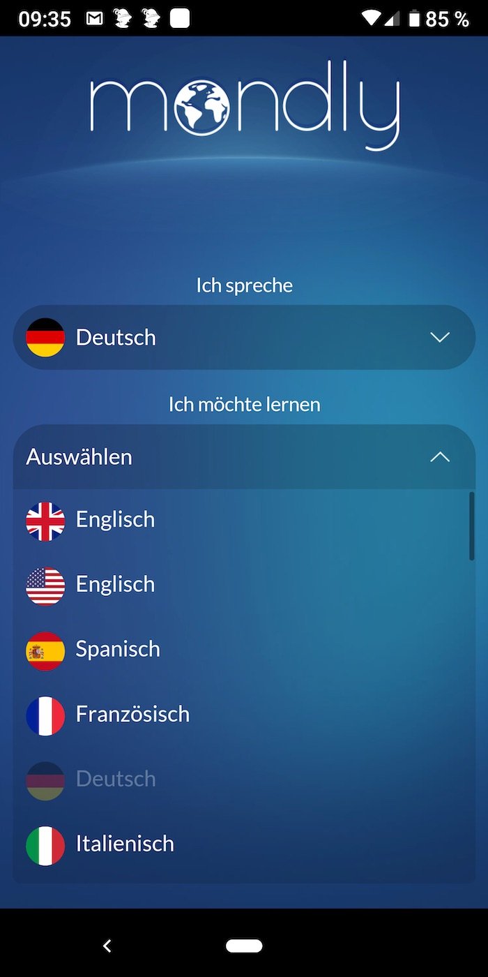 Mondly Languages Sprachen lernen Englisch, Spanisch und Mehr
