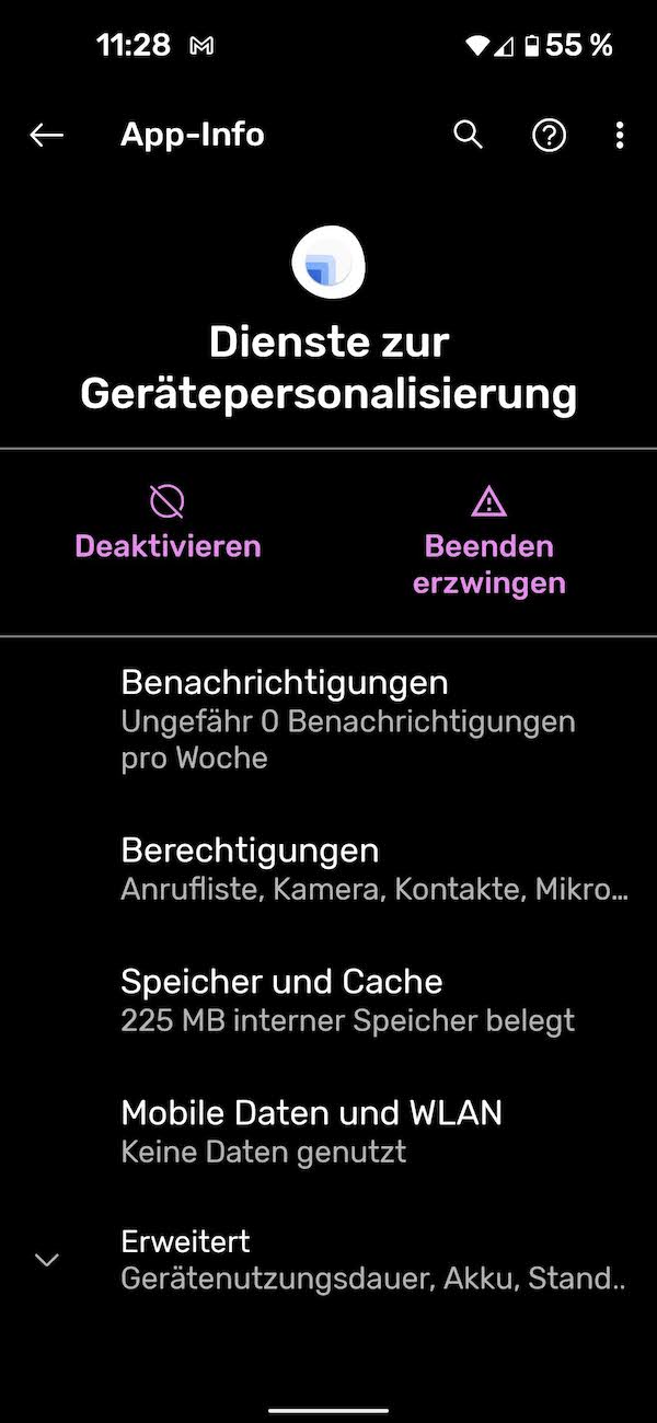 Device Personalization Services Umbenennung in Android System