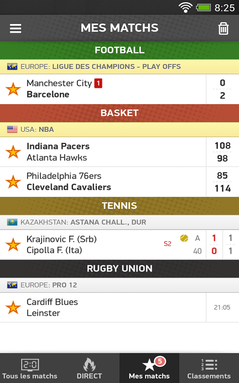 Flash Resultats Tous les résultats sportifs
