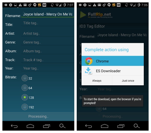 FullRip come convertire i video di YouTube in mp3