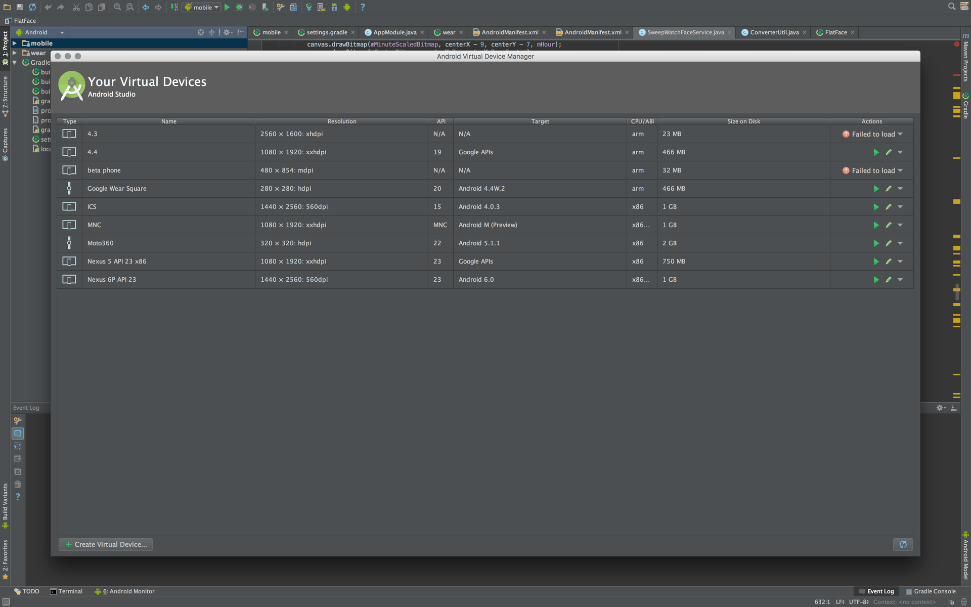 Android virtual devices AVD Manager versus Genymotion