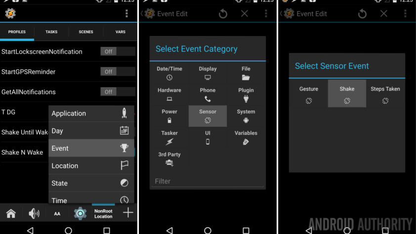 Tasker shake wake display 2