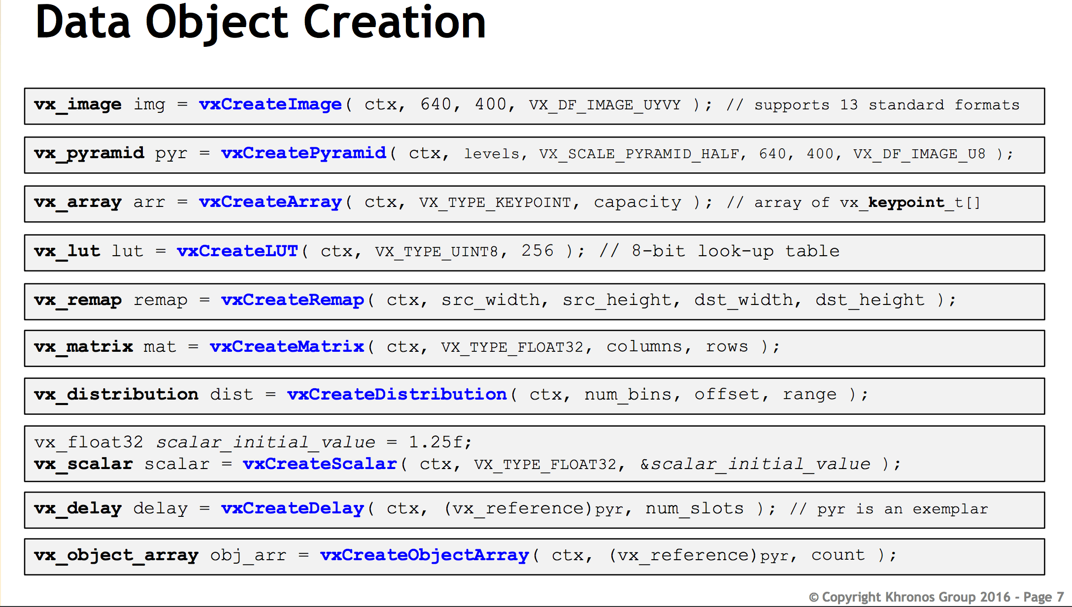 OpenVXDataObjectCreation