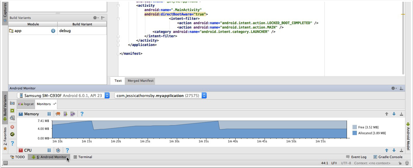 Android Studio Memory Monitor
