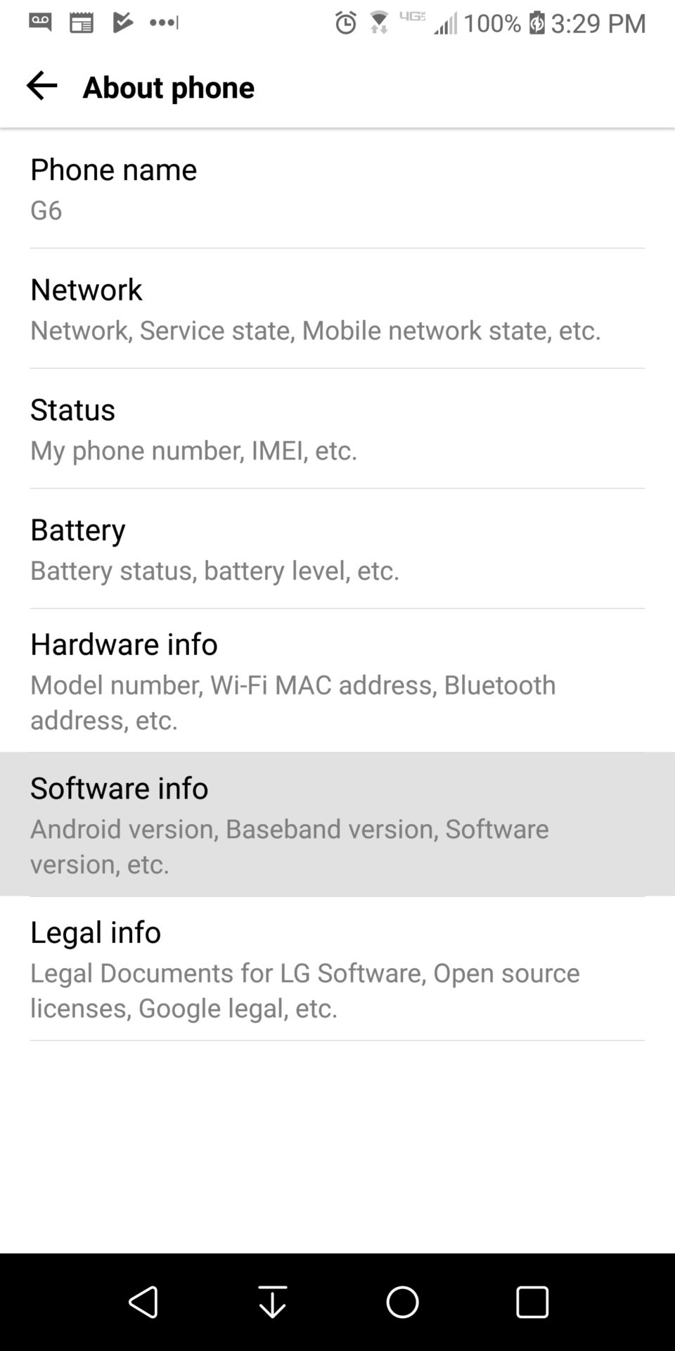Screen shot on LG V40 depicting how to force developer access.