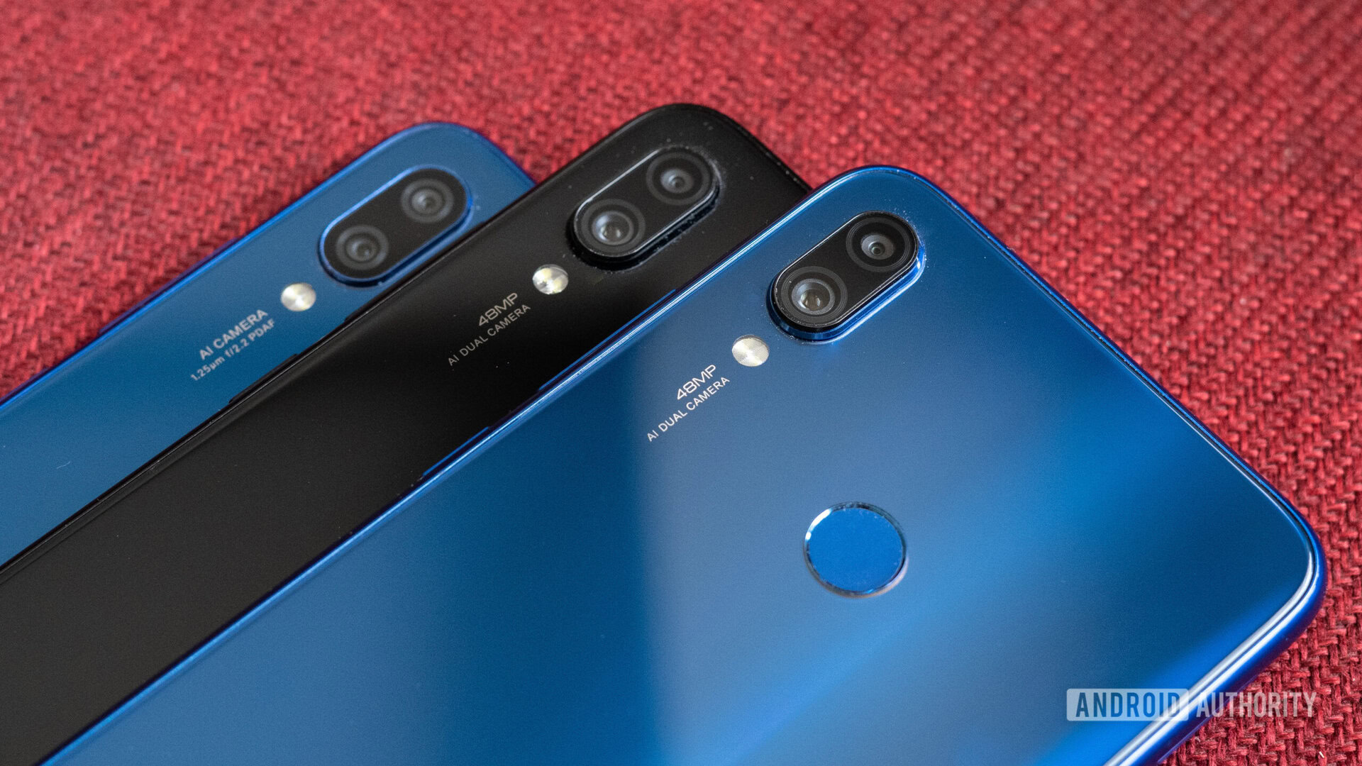 Redmi Note 7 vs Note 7S vs Note 7 Pro showing cameras