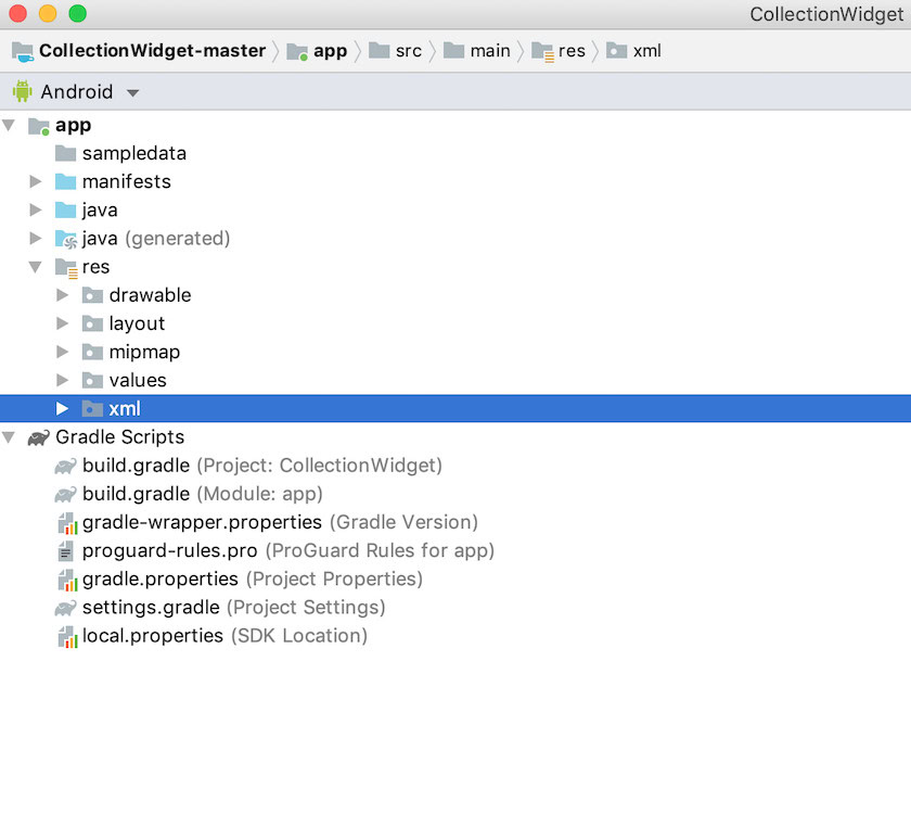 If your project doesn’t already contain an XML file, then you’ll need to create one.