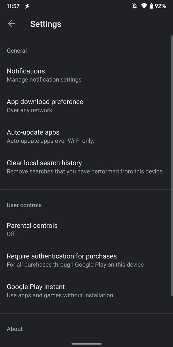 Google Play Store Dark Theme 2