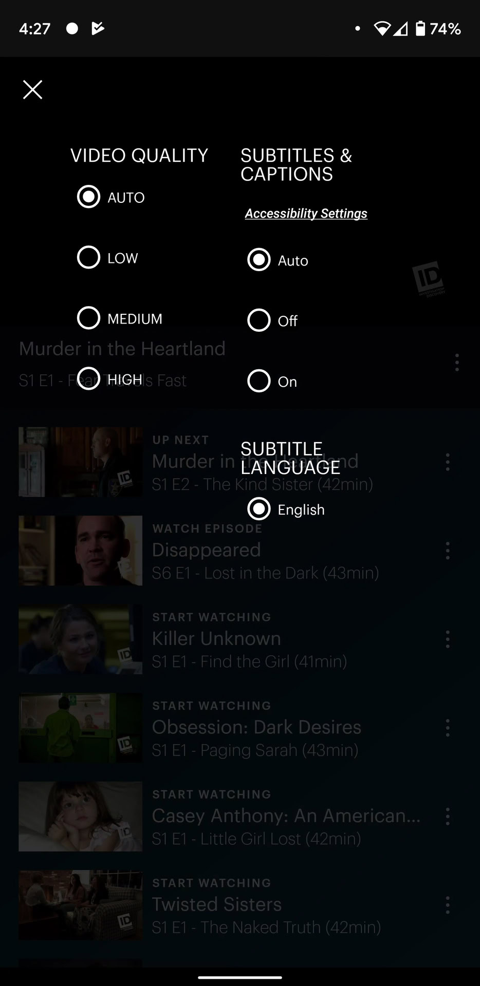 How to change subtitles and language in Hulu 2