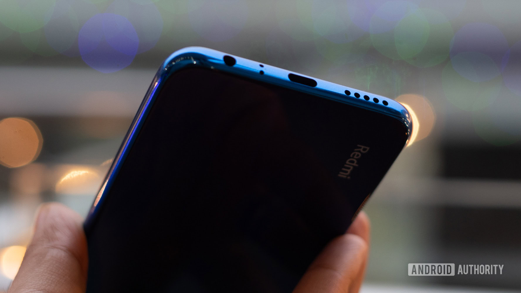 Redmi Note 8 with USB C port visible