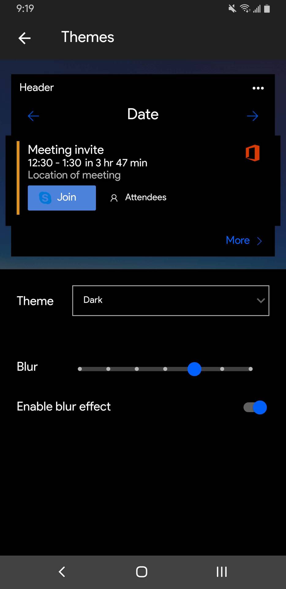 Microsoft Launcher dark theme