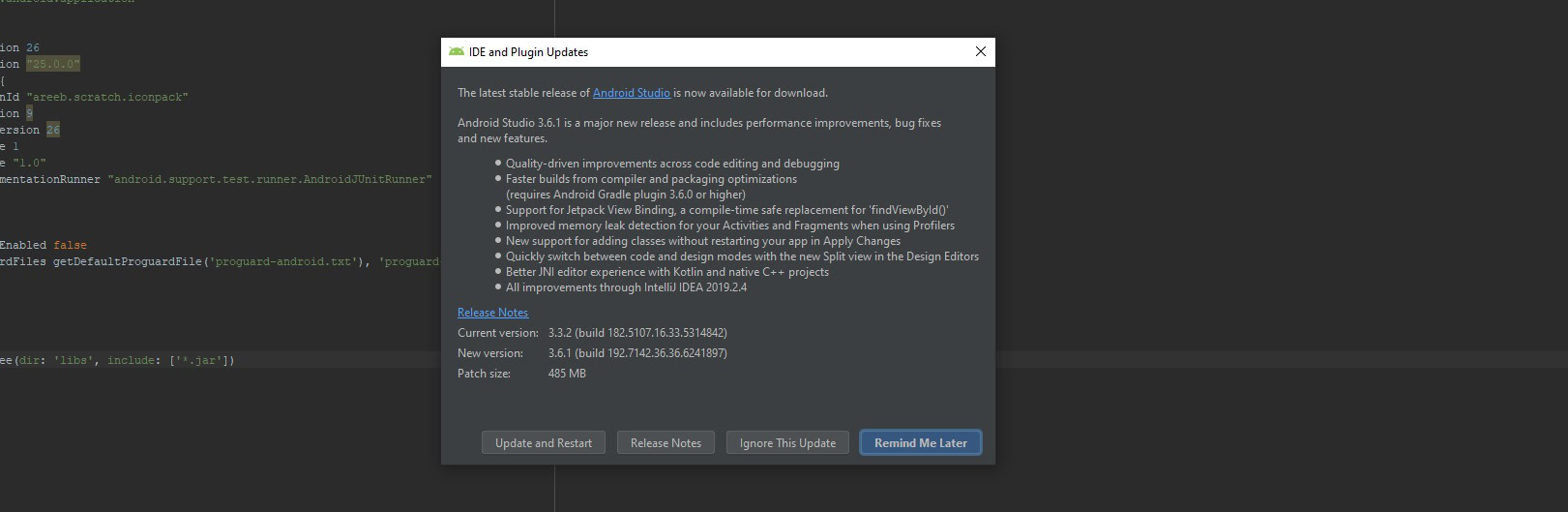 Android Studio 36 Updatae