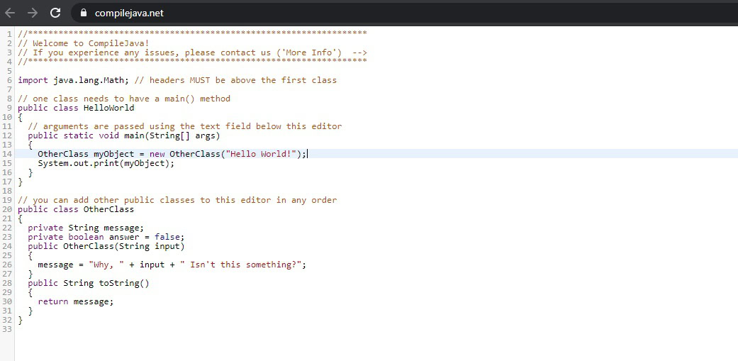 Compile Java Example