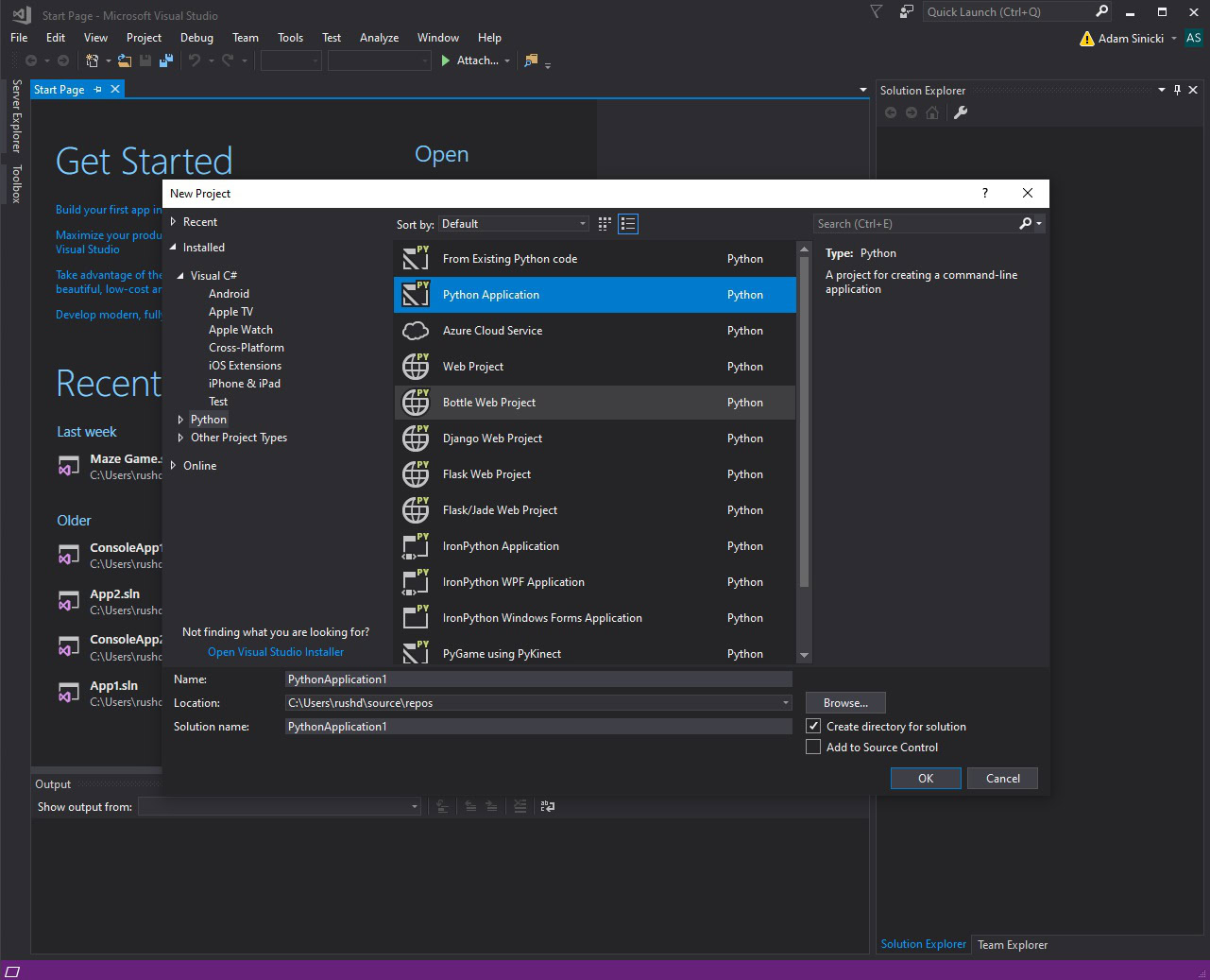Python Project Visual Studio