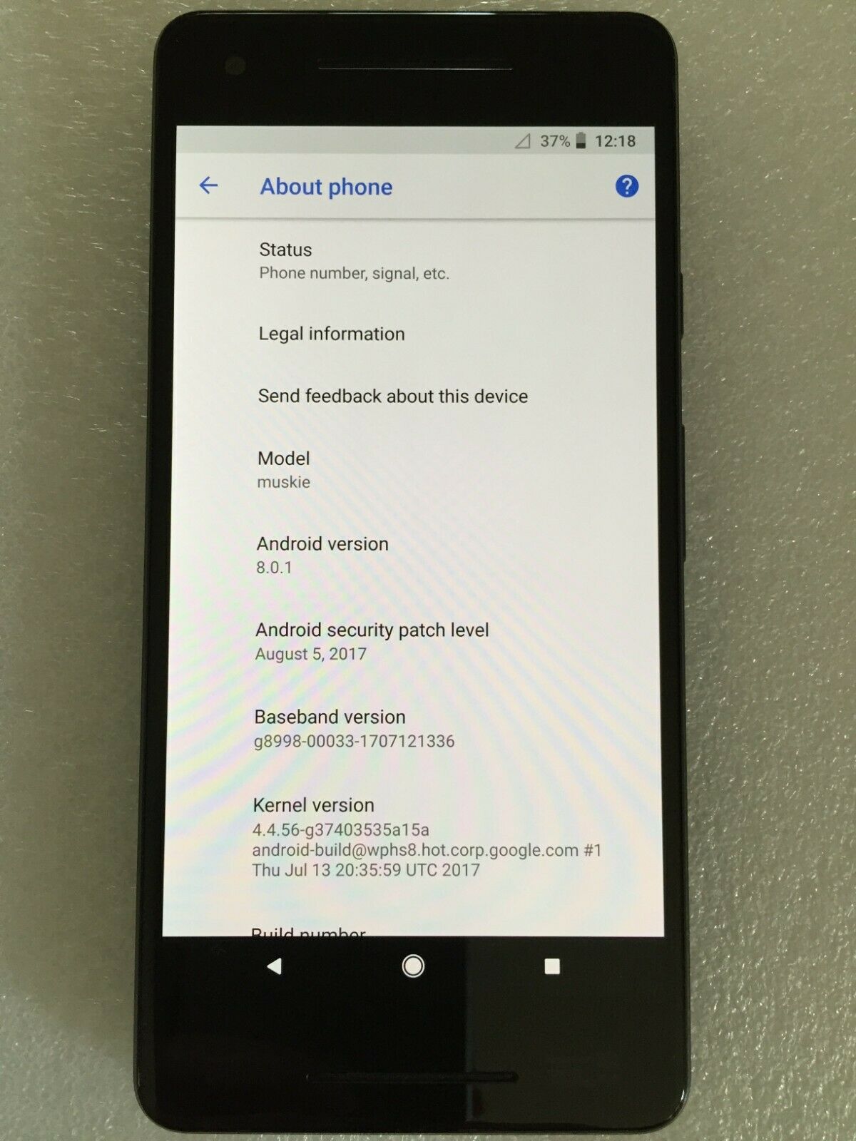 Google Pixel 2 XL Muskie prototype