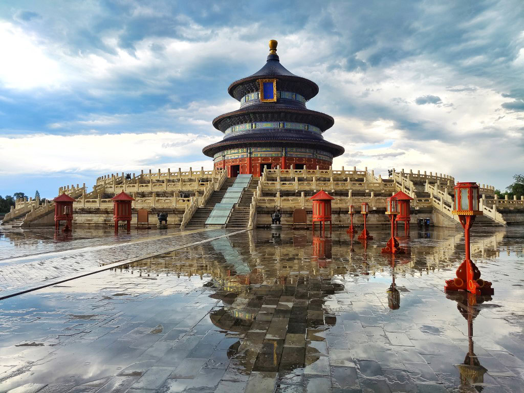 Picture of temple with blue sky