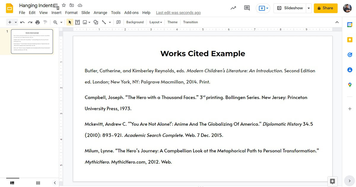 How to do a hanging indent on Google Slides Android Authority
