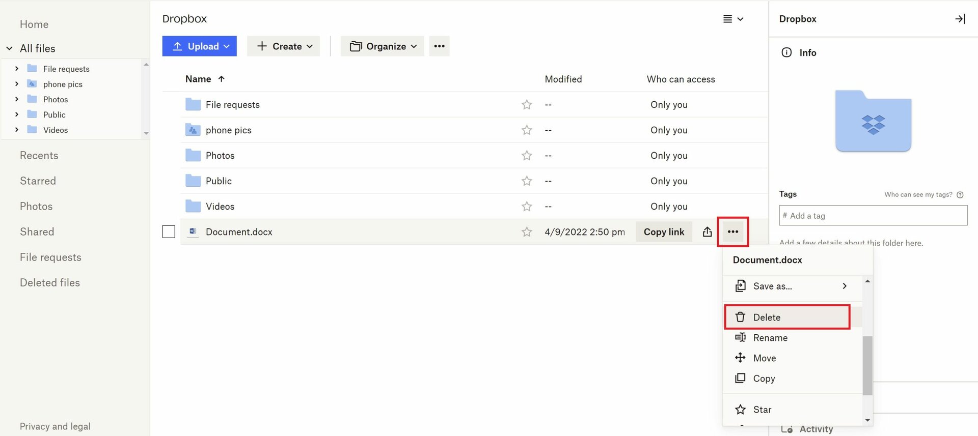 How to delete files and folders from Dropbox Android Authority