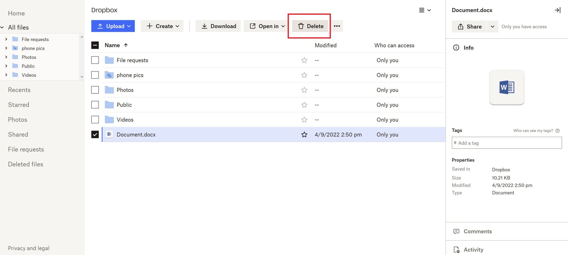 How to delete files and folders from Dropbox Android Authority