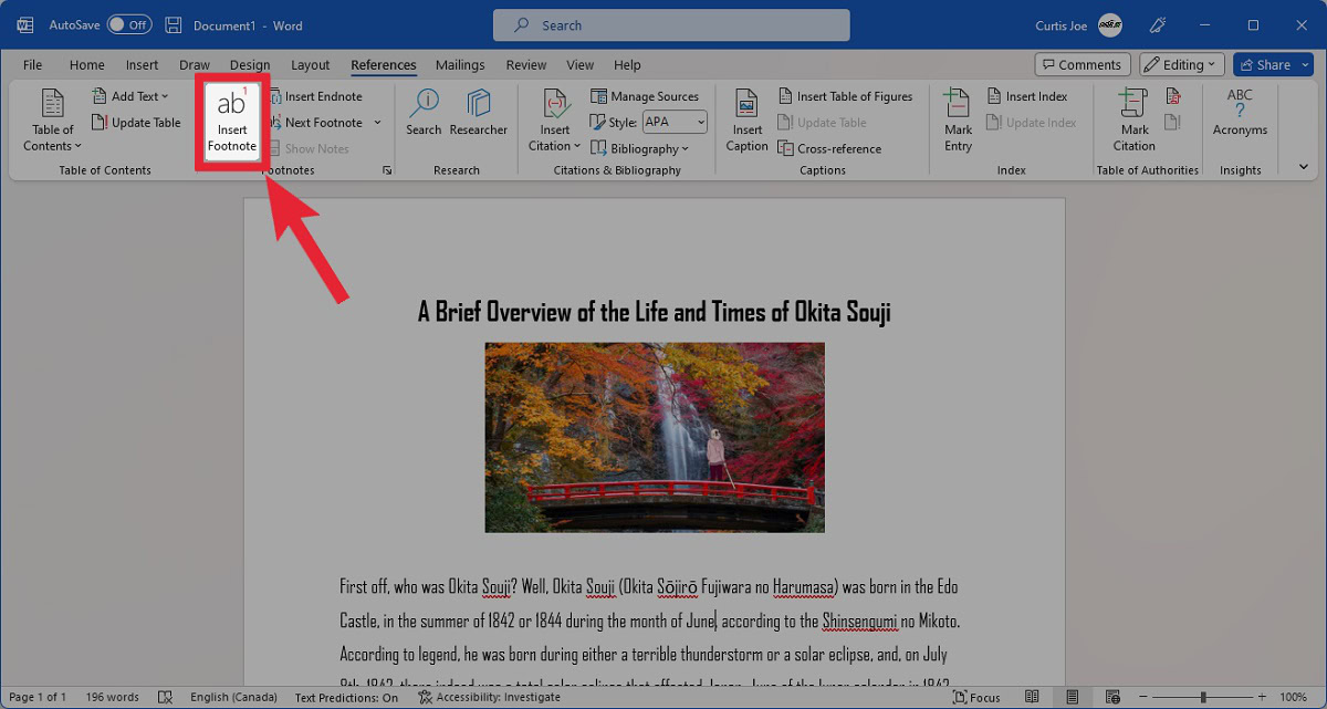 How to add footnotes in Word Android Authority