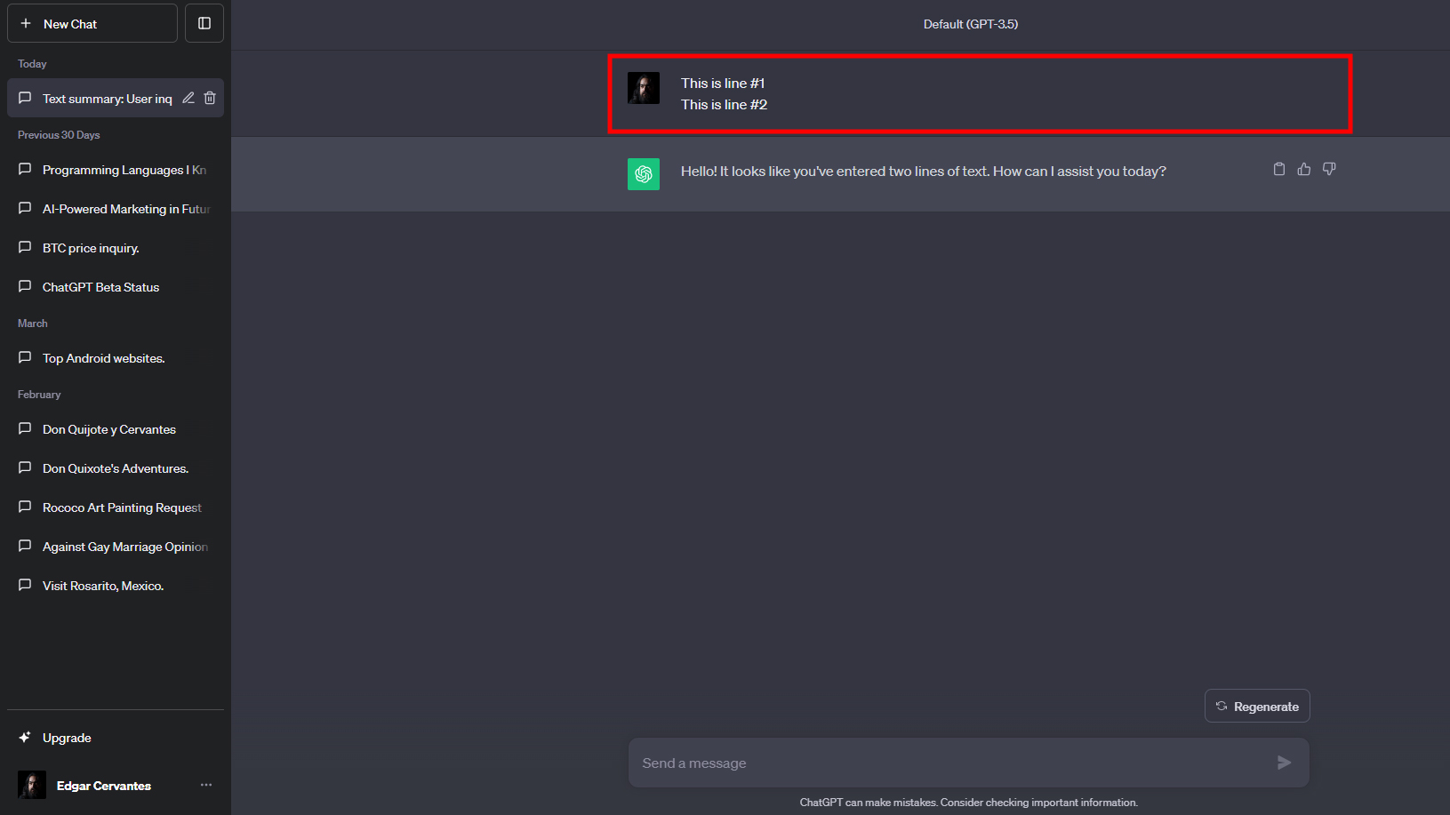 How to enter a new line in ChatGPT Android Authority