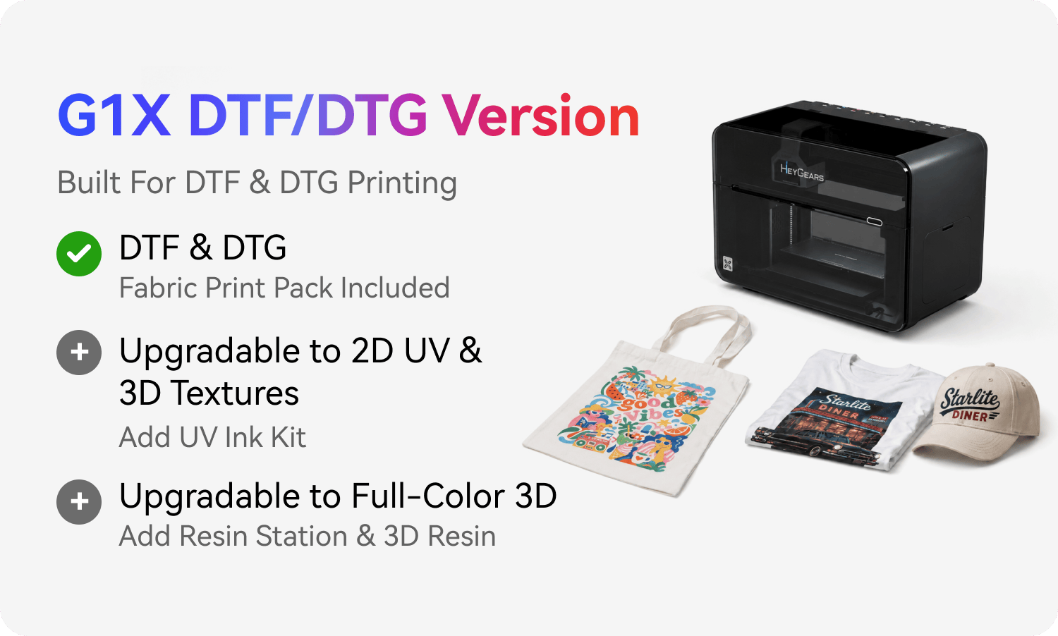 HeyGears G1X 2DTF:DTG Version HeyGears G1X 2DTF:DTG Version