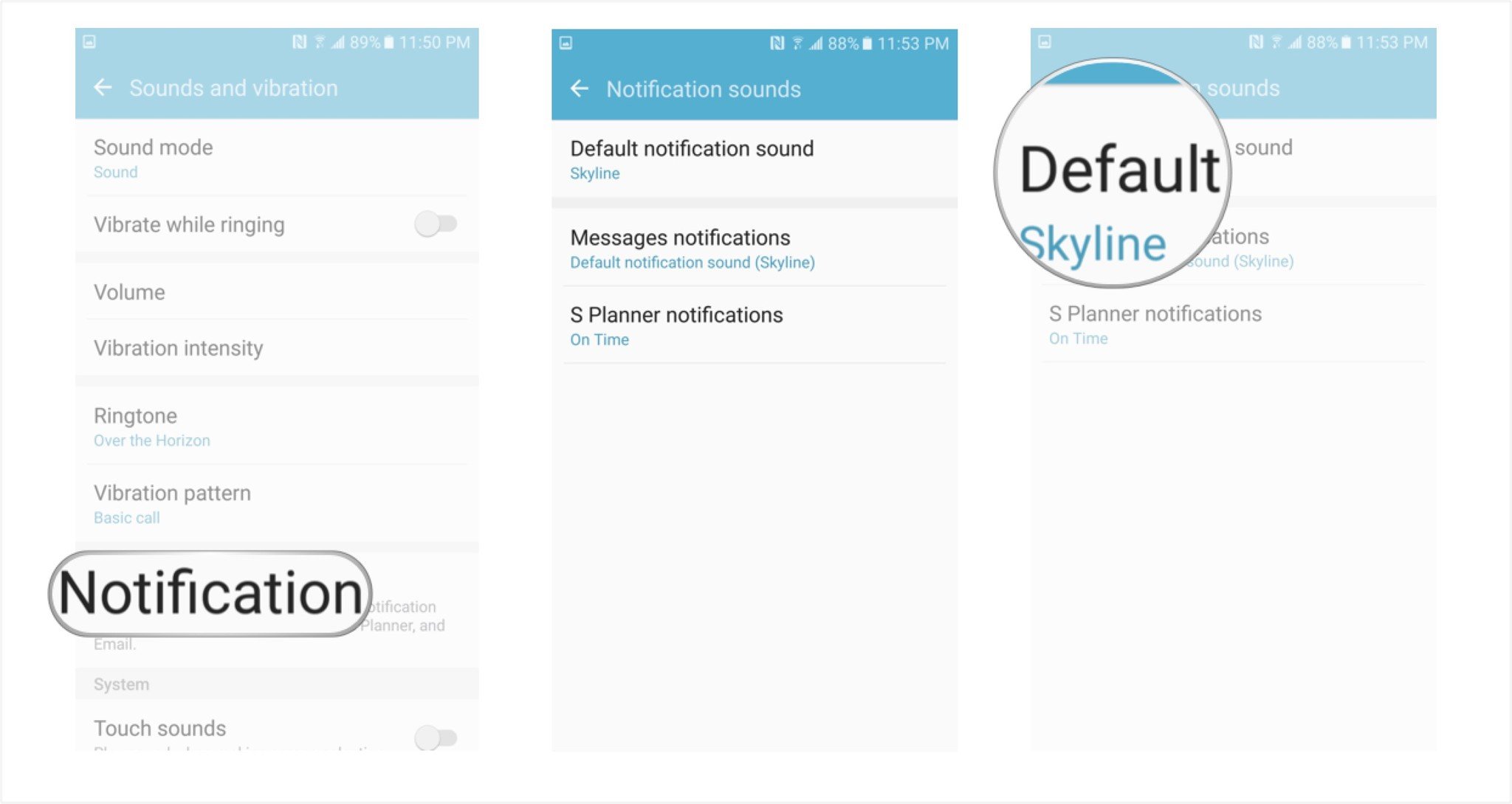 How to set up notification sounds on the Samsung Galaxy S7 Android