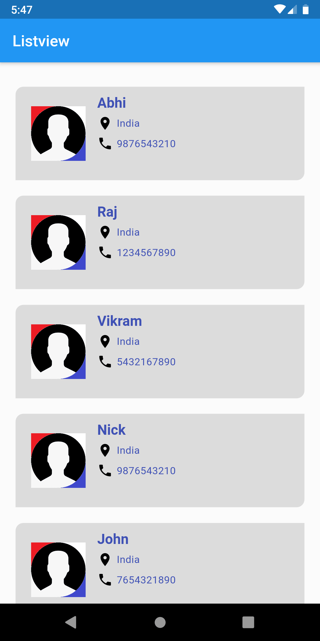 Flutter ListView Example flutter list tutorial AndroidCoding.in