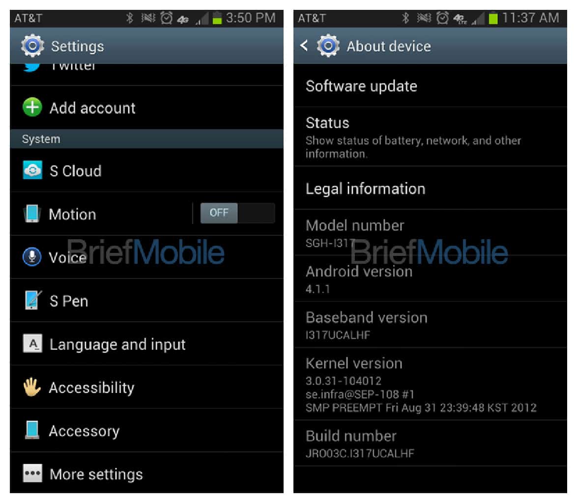 Featured Leaked Screenshots for AT&T Galaxy Note 2 Show Some Decent