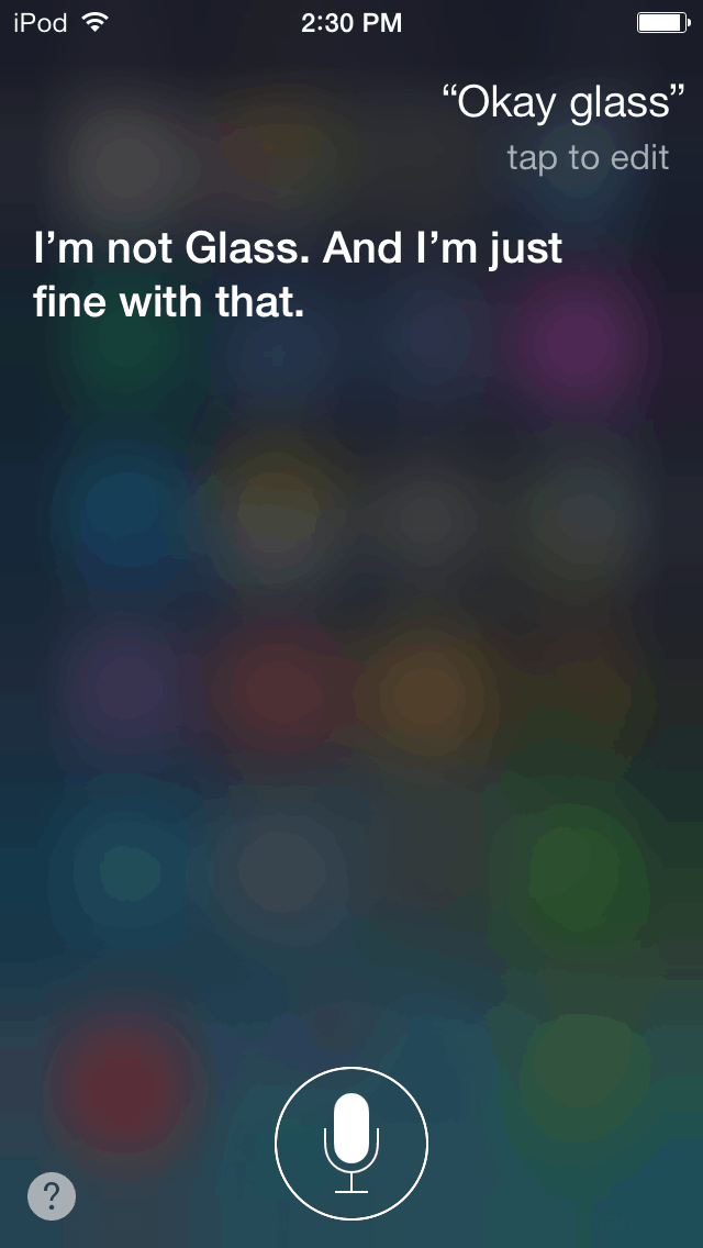Siri feeling threatened by Google Glass?