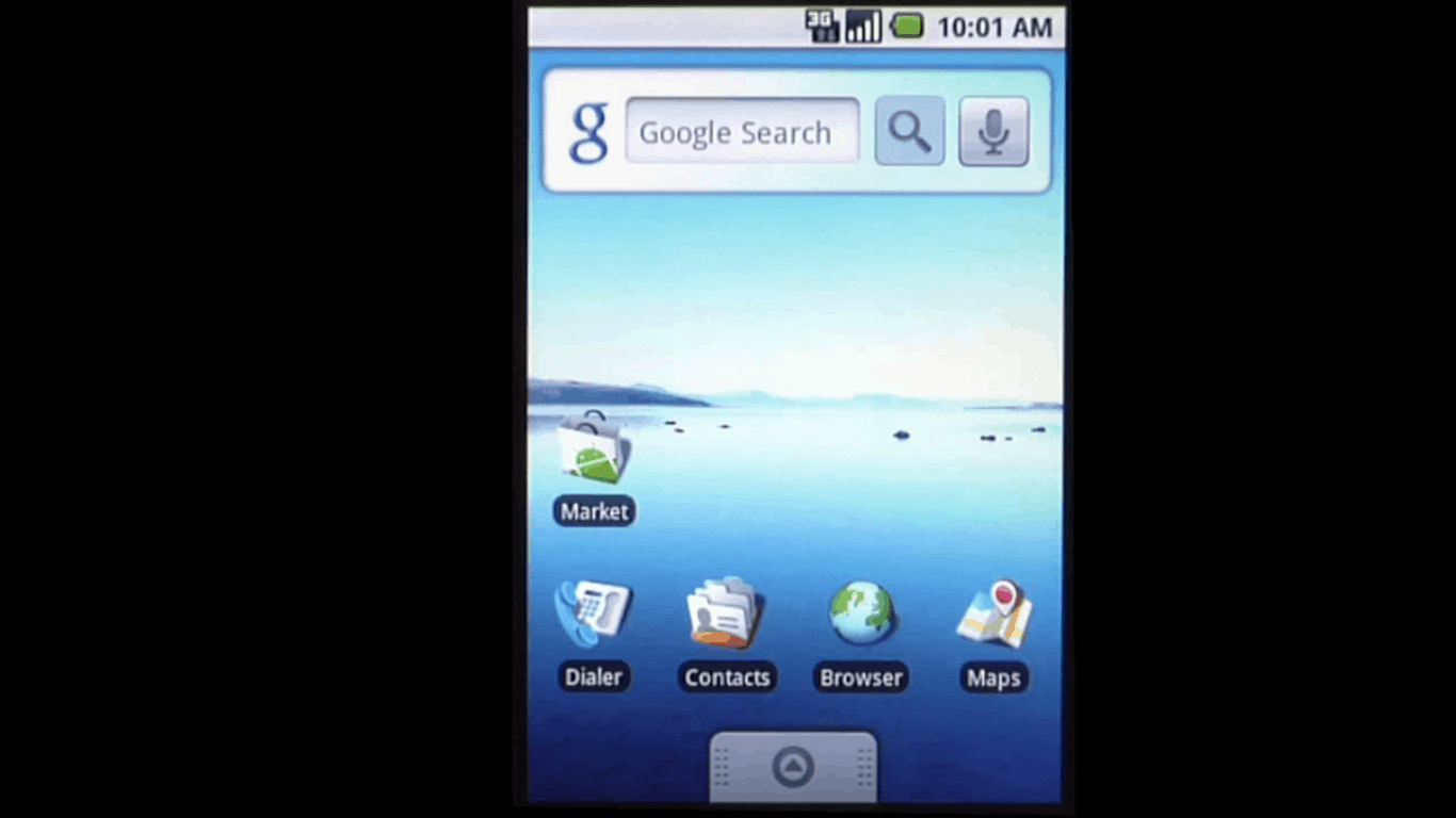 Android Cupcake Home Screen