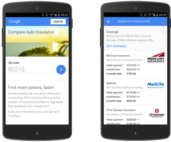 Google Launches Google Compare For Car Insurance For Residents In