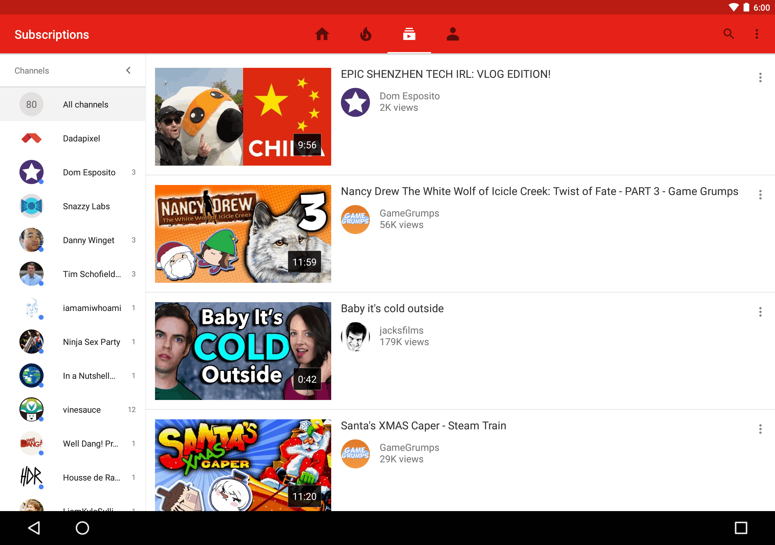 YouTube Adds Drawer to Subscriptions Tab in Tablet App