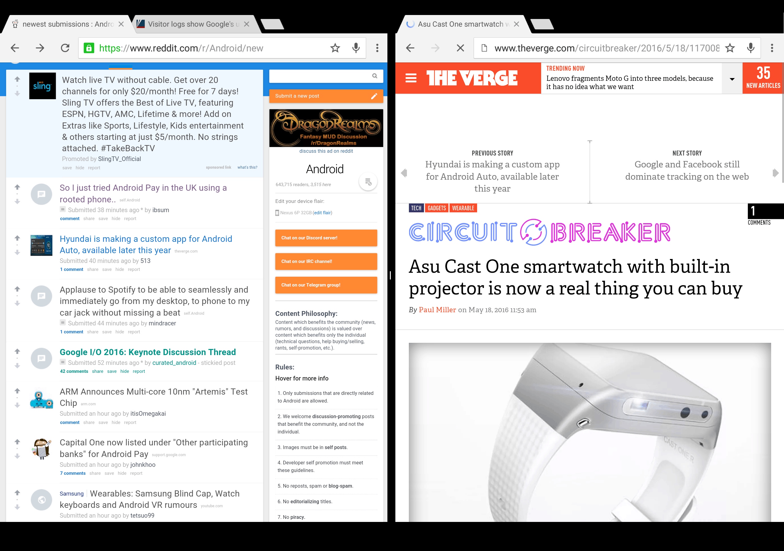 Google Chrome Dev Updated To Support MultiWindow